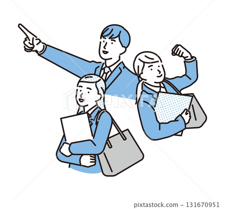 Simple illustration of men and women looking for work Simple illustration of men and women looking for work 131670951