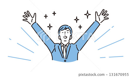 簡單描繪男人收到工作邀約後高興的樣子 簡單描繪男人收到工作邀約後高興的樣子 131670955