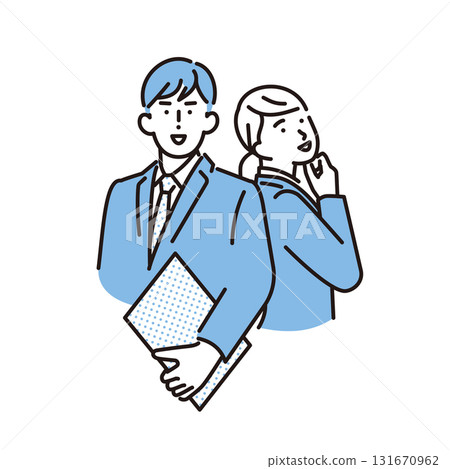 Simple illustration of men and women looking for work Simple illustration of men and women looking for work 131670962