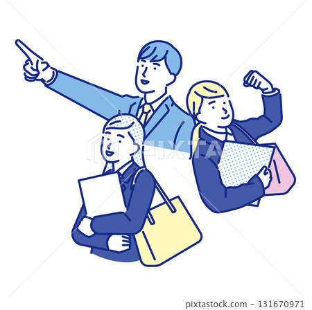 Simple illustration of men and women looking for work 131670971