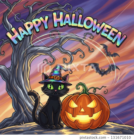 明信片風格的萬聖節插圖2 131671010