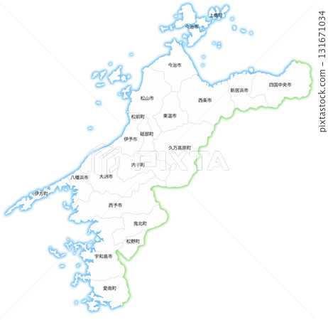 愛媛郡及市町村空白地圖 愛媛郡及市町村空白地圖 131671034