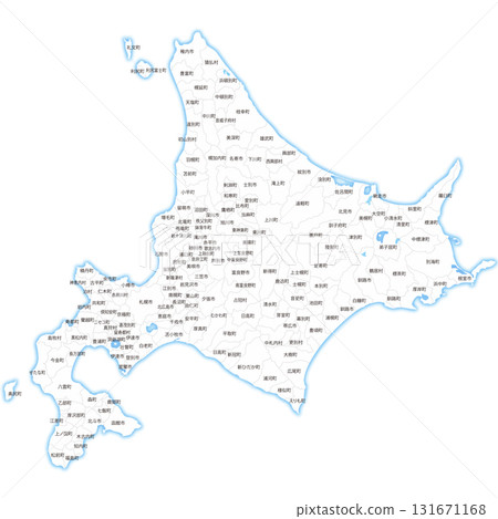 北海道及各市町村空白地圖 131671168