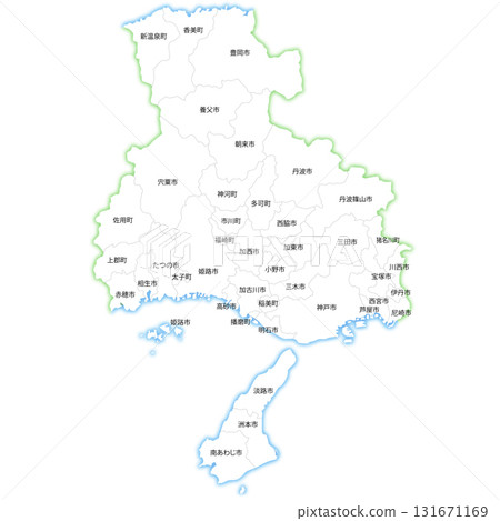 兵庫縣及市町村空白地圖 131671169