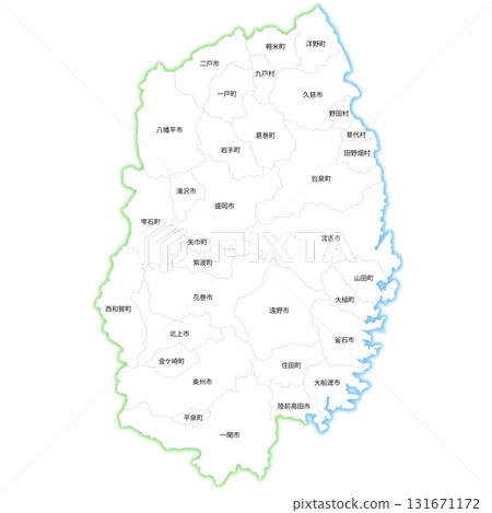 岩手縣及市町村空白地圖 岩手縣及市町村空白地圖 131671172