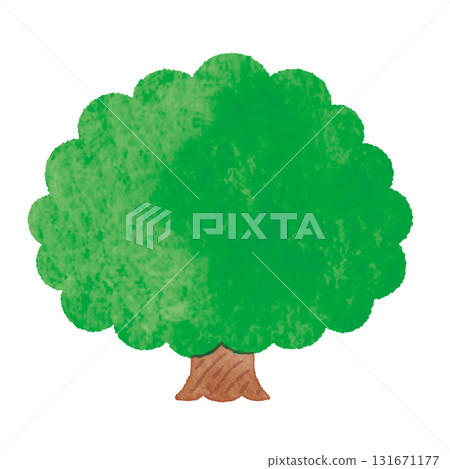Green tree illustration (nature, environment, fresh greenery, forest image) 131671177