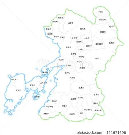 熊本縣及市町村空白地圖 131671306
