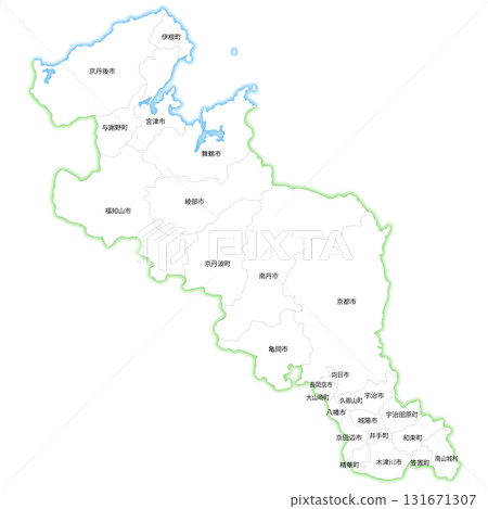 京都府及市町村空白地圖 京都府及市町村空白地圖 131671307