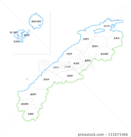 島根縣及市町村空白地圖 島根縣及市町村空白地圖 131671466