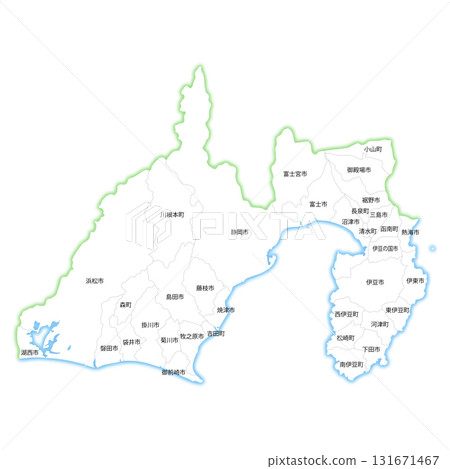 靜岡縣及市町村空白地圖 131671467