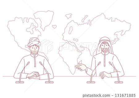 Press conference of arab businessmen concept 131671885