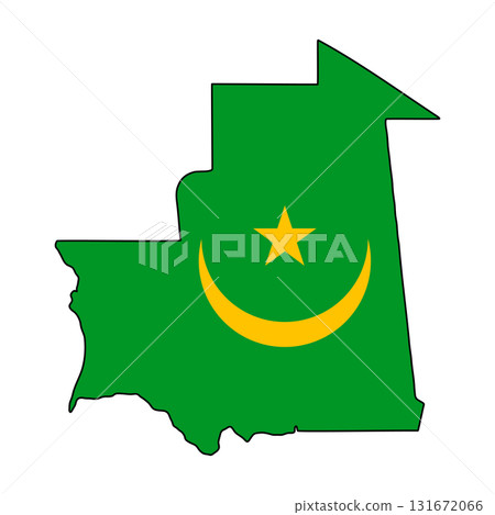 Green Mauritania map flag Islamic crescent, star, national identity symbol Green Mauritania map flag Islamic crescent, star, national identity symbol 131672066