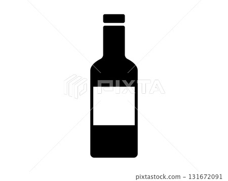 Wine bottle icon monochrome Wine bottle icon monochrome 131672091