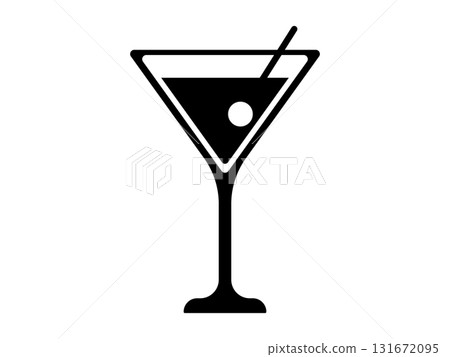 雞尾酒杯圖示單色 雞尾酒杯圖示單色 131672095