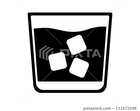 威士忌玻璃圖示單色 威士忌玻璃圖示單色 131672096