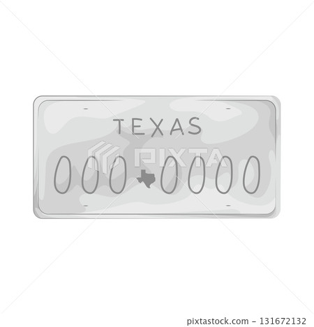 Illustration of Texas license plate  131672132