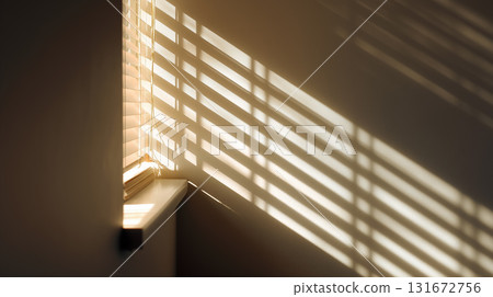 Light and shadow through the blinds | Sunlight in a quiet room Light and shadow through the blinds | Sunlight in a quiet room 131672756