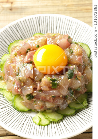 Spanish mackerel tartare Spanish mackerel tartare 131672863