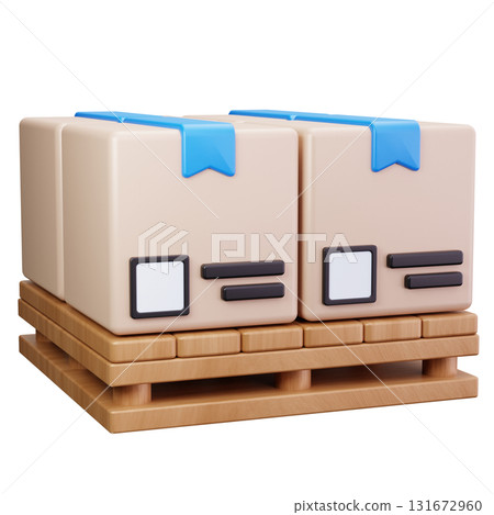 Pallet With Cardboard Boxes 131672960