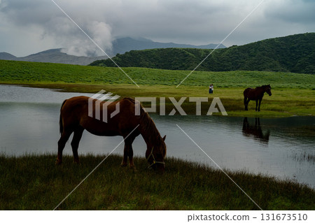 The idyllic scenery of Kusasenri in Aso 131673510