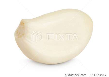 garlic cloves isolated on white background close up. Top view. Flat lay. 131673567