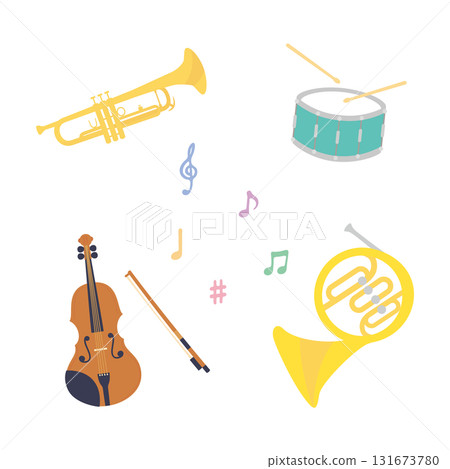 Material - Musical Instruments (4 types) Vector 131673780