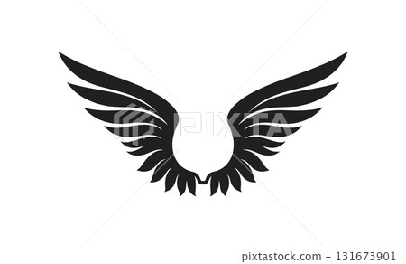 Minimalist Black Wings Vector Logo 131673901