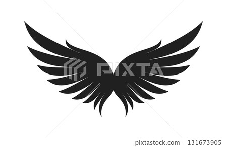 High Contrast Elegant Wings Logo 131673905