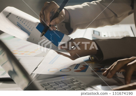 business people in meeting discussing plans together 131674190