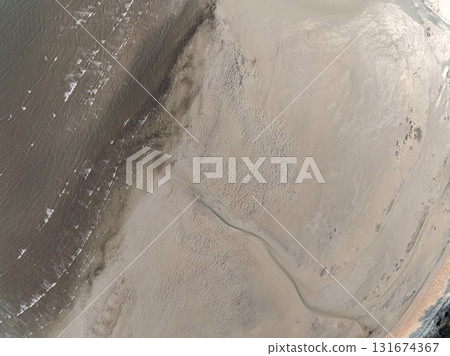 Aerial top view sea waves surface nature background Aerial top view sea waves surface nature background 131674367