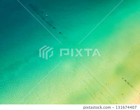 Aerial top view sea waves surface nature background Aerial top view sea waves surface nature background 131674407