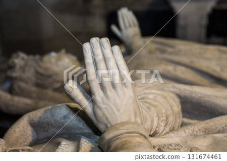 Recumbent statue of king Henri 2 in basilica of saint denis  France 131674461