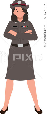 thai woman police officer character wearing uniform representing female strength and justice in public service thai woman police officer character wearing uniform representing female strength and justice in public service 131674926
