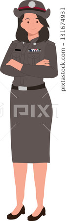 thai policewoman standing confidently representing law enforcement and public service thai policewoman standing confidently representing law enforcement and public service 131674931