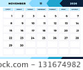 November 2026, planner monthly design. Calendar 2026, Week Starts Sunday, One Page. Design Planner Template. Print. 131674982
