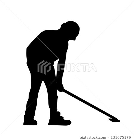 Builder worker silhouette 131675179