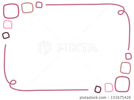 Pale pink message frame with hand-drawn square pattern Pale pink message frame with hand-drawn square pattern 131675426