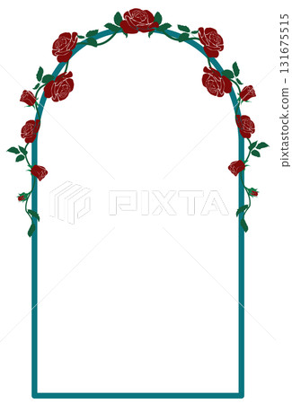 Romantic Red Rose Arch Frame Romantic Red Rose Arch Frame 131675515