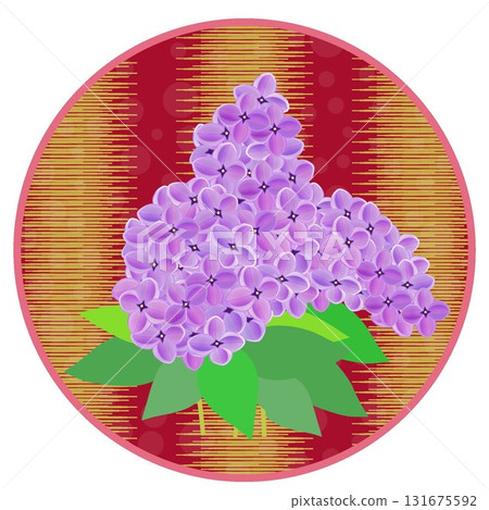 Lilac illustration with circular background Lilac illustration with circular background 131675592