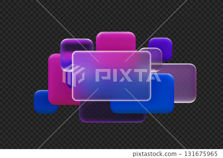 3D color squares and rectangles in glass morphism style, transparent matt frame, text space, vector UI button interface 3D color squares and rectangles in glass morphism style, transparent matt frame, text space, vector UI button interface 131675965