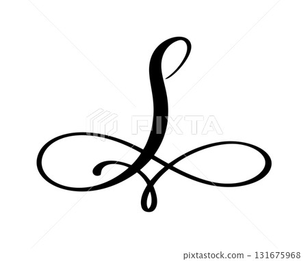 Black calligraphic vector letter S hand drawn forming part an elegant initial projects and design alphabet Black calligraphic vector letter S hand drawn forming part an elegant initial projects and design alphabet 131675968