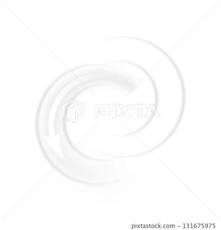 Air flow, white arrows showing wind direction of swirl air movement, vector stream round circulation arrows in motion 131675975