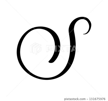 Vector calligraphy hand drawn letter S icon logo. Script font. brush Handwritten style 131675976