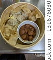 Steamed Shumai and Meatballs in a Steamer 131676030