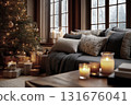 Cozy-style Christmas decoration with a Christmas tree 131676041