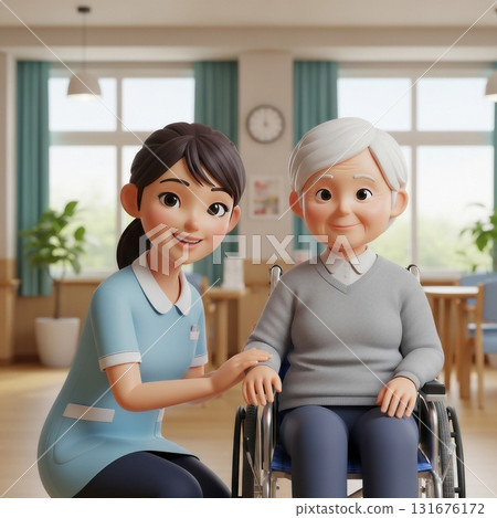 Japanese female caregivers providing care at nursing homes Japanese female caregivers providing care at nursing homes 131676172