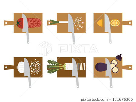 Set of various cut vegetables 131676360