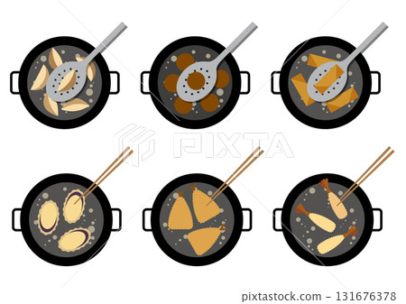 油炸食品插畫集素材 油炸食品插畫集素材 131676378