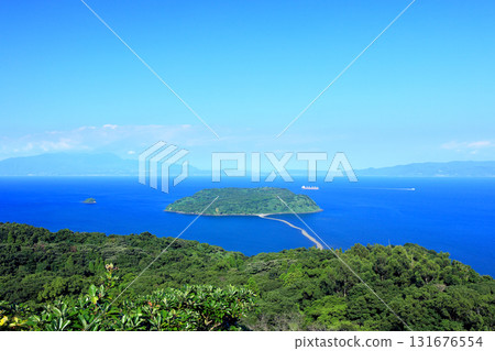 Chirin Island and Chiririn Road as seen from Mt. Uomi 131676554