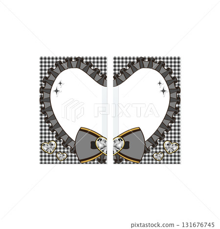 Connected Love Heart Couple Instax Cute Idol Maid Homework Instax Black 131676745